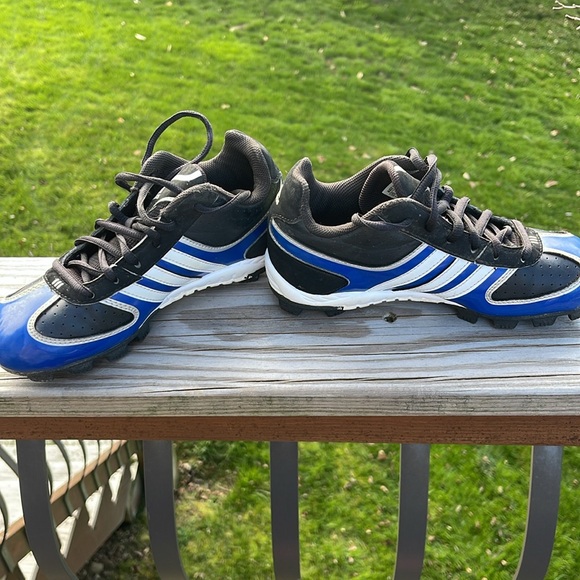 Adidas Soccer Cleats Blue/Black Leather Unisex Size 2, EUC, Low Top, Lace up - Picture 7 of 7